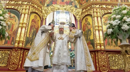 Первая рождественская литургия прошла в Вознесенском соборе после реставрации