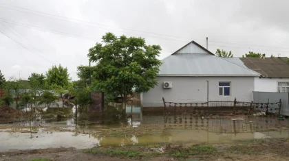 Уровень воды снижается на затопленной территории Мактааральского района