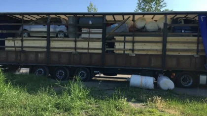 Контрабандные авто спрятали среди древесины в грузовике в Жамбылской области
