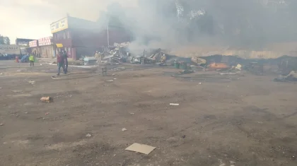 Крупный рынок горел в Алматинской области