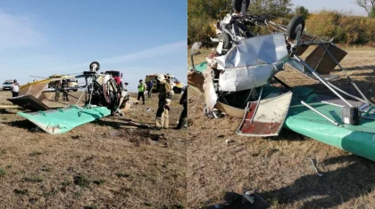 Самодельный самолет упал в Уральске, пилот погиб