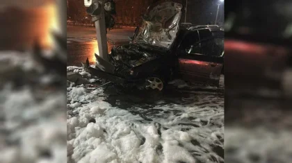Пьяный водитель снес светофор в Петропавловске
