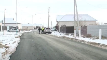 Асфальт укладывали в снег в Кызылорде