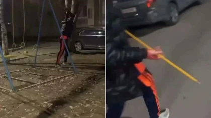 «Мой посох наделен силой»: 19-летний парень сломал качели в Алматы