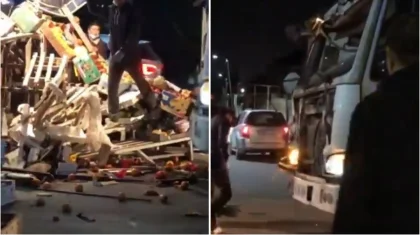 Бетономешалка снесла магазин в Алматы