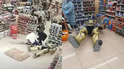 Статуя Таноса упала и придавила ребенка в Алматы