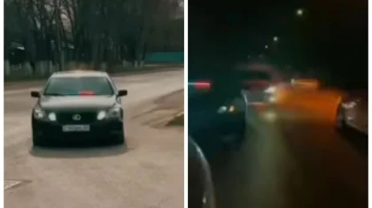 Парни на автомобилях устроили беспредел на дорогах в Алматинской области