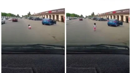 Выпадение 3-летней девочки из движущейся машины попало на видео в Алматинской области