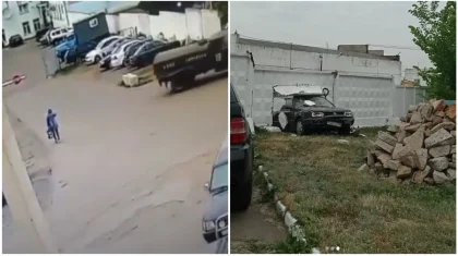 «Впечатал в забор»: ДТП с грузовиком попало на видео в Петропавловске
