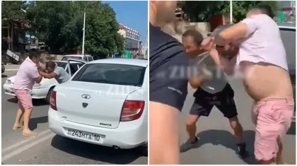 Дорожный мордобой попал на видео в Костанае