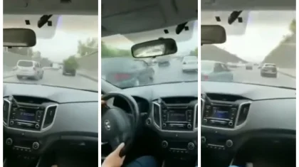 Автомобиль на большой скорости совершал опасные маневры на дорогах Алматы