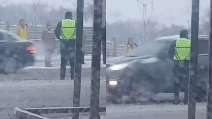 «Бедный, замерз»: казахстанцы пожалели работающего на морозе полицейского