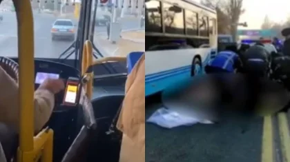 Женщину сбили насмерть в Таразе. Появилось видео из салона автобуса