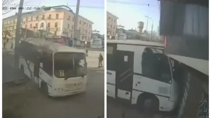Автобус врезался в дом в Актобе: видео появилось в Сети