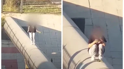 Пытавшаяся покончить с собой мать двоих детей попала на видео в Шымкенте