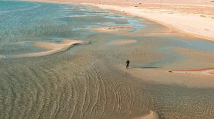 Уровень воды в Каспийском море снизился