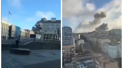 Взрывы в Киеве сняли на видео