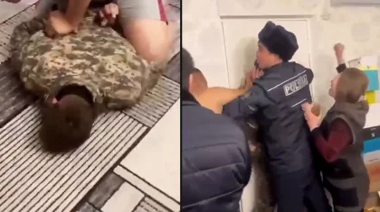 «Зашел домой и ударил женщину»: видео с предполагаемым военным появилось в Казнете