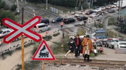 «Километровые пробки»: небезопасным для водителей и пешеходов остается ж/д переезд на станции Шамалган