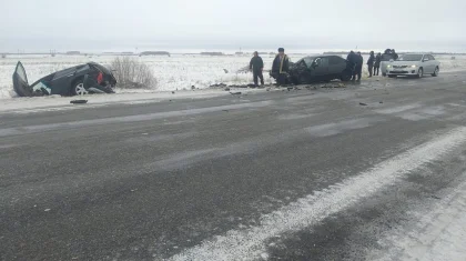 Крупная авария произошла на трассе в СКО