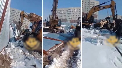 Разборки из-за сноса незаконно строящегося жилья в Астане попали на видео