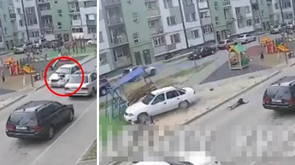 Автомобиль сбил ребенка и снес детскую площадку в Алматы