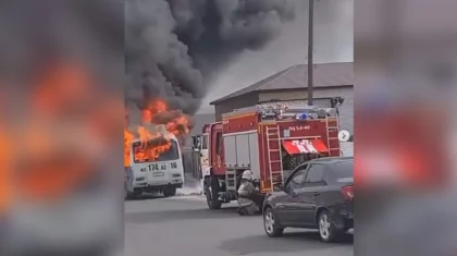 Автобус с пассажирами горел в Семее