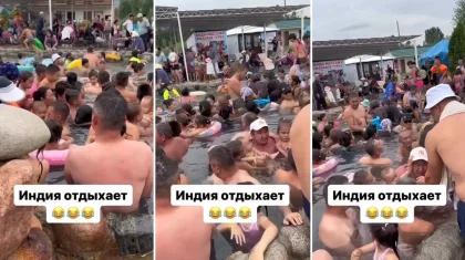 «Индия отдыхает»: видео переполненного людьми бассейна смутило казахстанцев