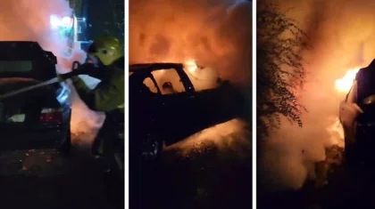 Автомобиль сгорел во время стоянки в Усть-Каменогорске