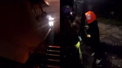 Спасение семьи из пожара сняли на видео в Алматы