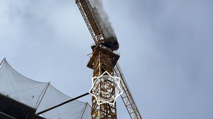 Башенный кран горел в Астане