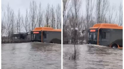 Автобус «плывет» в Актобе: видео появилось в Казнете