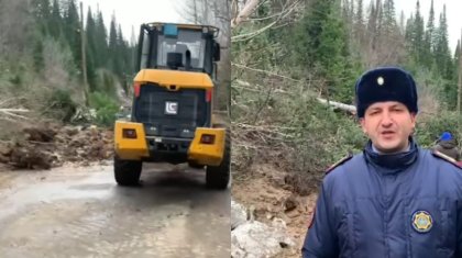 Оползень сошел на дорогу в Риддере (ВИДЕО)