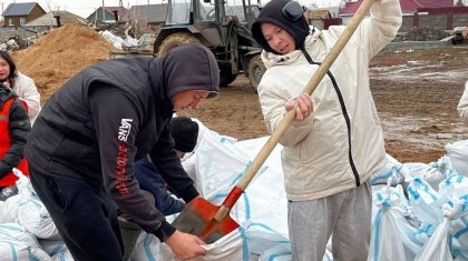 Сотни волонтеров «Жастар Рухы» участвуют в противопаводковых мероприятиях в Акмолинской области