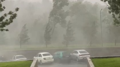 Ливень и град обрушились на Шымкент (ВИДЕО)
