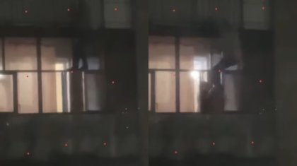 «Человек паук», лазающий по балконам, попал на видео в Павлодаре