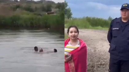 Тонущую в воде девушку сняли на видео в Семее