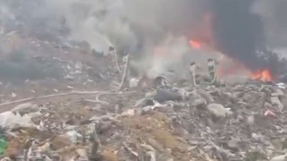 Мусорный полигон загорелся в Астане (ВИДЕО)