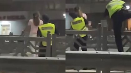 За секунду до рокового прыжка спасли девушку в Шымкенте (ВИДЕО)