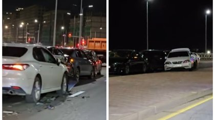 «Е-мое, вот это просто треш»: пять авто столкнулись в Астане (ВИДЕО)