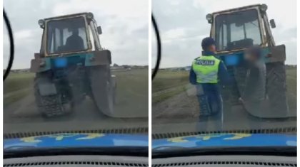 Задержание полицейскими пьяного тракториста в степи сняли на видео в Акмолинской области