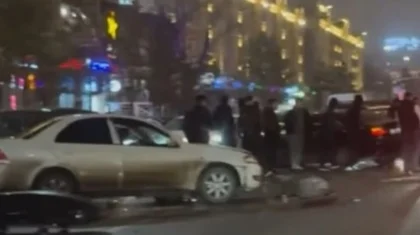 Четыре автомобиля попали в ДТП на одном из главных проспектов в Астане (ВИДЕО)