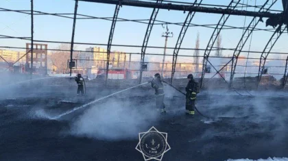 Стадион сгорел в Петропавловске (ВИДЕО)