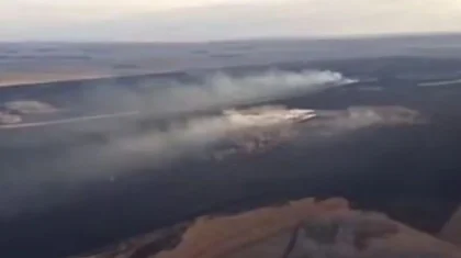 Крупный природный пожар потушили в Костанайской области (ВИДЕО)