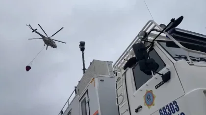 К тушению шелухи в области Абай подключили авиацию (ВИДЕО)