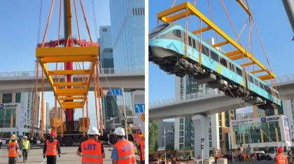 Второй состав LRT установили на станции «Абу Даби Плаза» в Астане