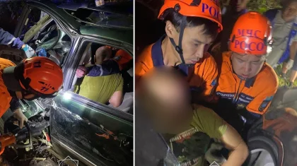 Водителя из искореженного авто вызволили спасатели в Алматинской области
