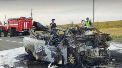Легковушка врезалась в КамАЗ и загорелась: 4 человека погибли в страшной аварии в ЗКО