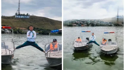 Теперь уже спасатель из Кокшетау повторил трюк Жан-Клода Ван Дамма – но на воде (ВИДЕО)