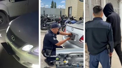 Lexus с переворачивающимися номерами задержали в Актобе (ВИДЕО)